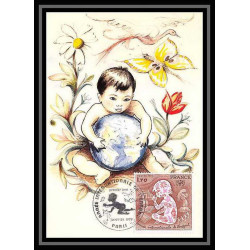 3539/ Carte maximum card France N°2028 Année internationale de l'Enfant child fdc 1979 edition empire