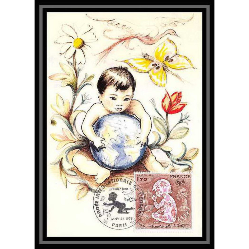 3539/ Carte maximum card France N°2028 Année internationale de l'Enfant child fdc 1979 edition empire