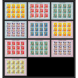 058c - Fujeira - MNH ** Mi N°266/275 mexico 68 jeux olympiques olympic games cycling feuilles sheets
