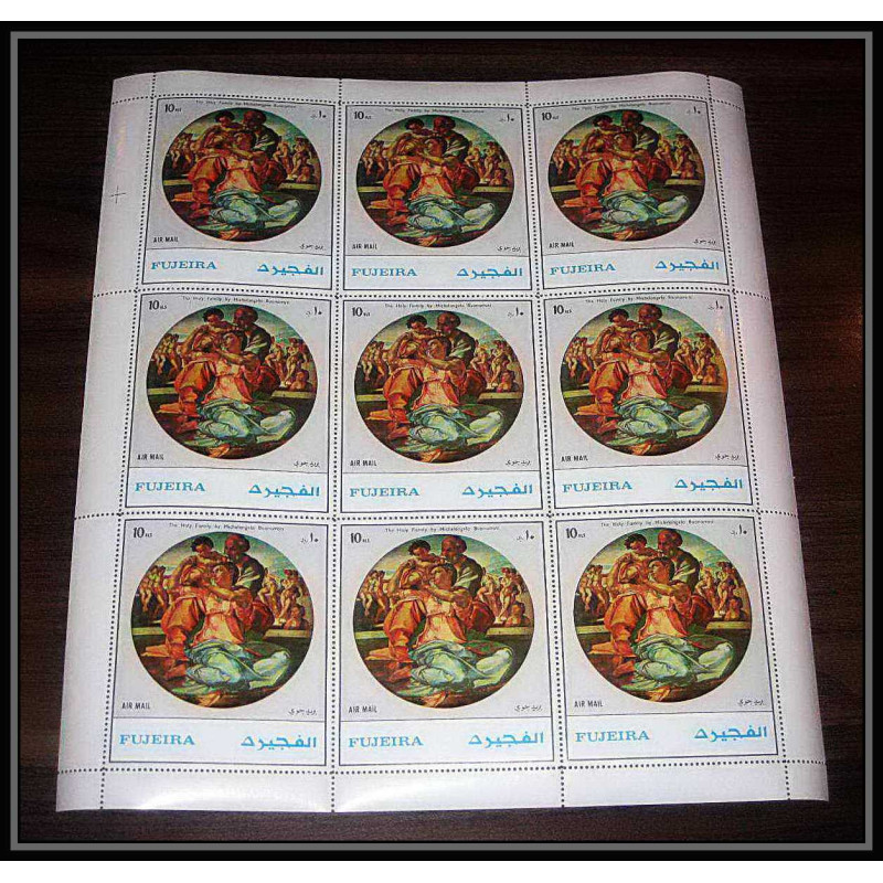 062b - Fujeira - MNH ** Mi N°1530 A Tableau (Painting) nus (naked) Miangelo feuilles sheets