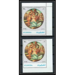 063b - Fujeira - MNH ** Mi N°1530 A/B Non dentelé imperf Tableau (Painting) Miangelo