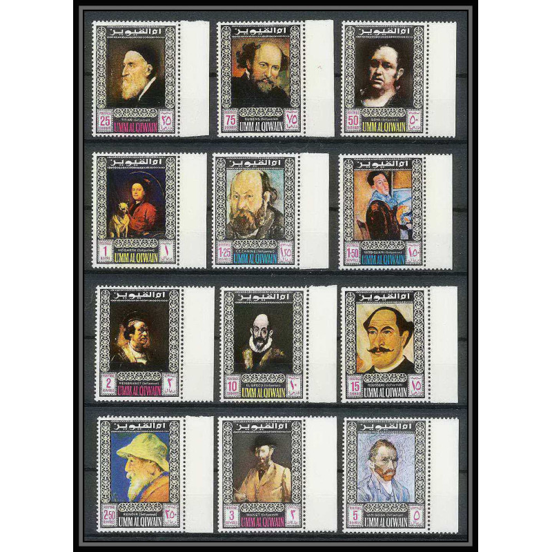 064 - Umm al Qiwain - MNH ** Mi N°198/209 A Tableau (Painting) self portraits van gogh rubens manet