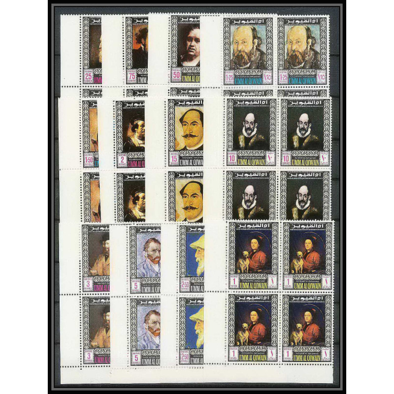 064b - Umm al Qiwain - MNH ** Mi N°198/209 A Tableau (Painting) self portraits van gogh rubens bloc 4