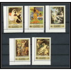 065a - Fujeira - MNH ** Mi N°1006 /1010 A Tableau tableaux gauguin french paintings nus nudes 