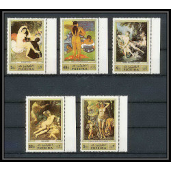 065b - Fujeira - MNH ** Mi N°1006 /1010 A Tableau tableaux gauguin french paintings nus nudes 