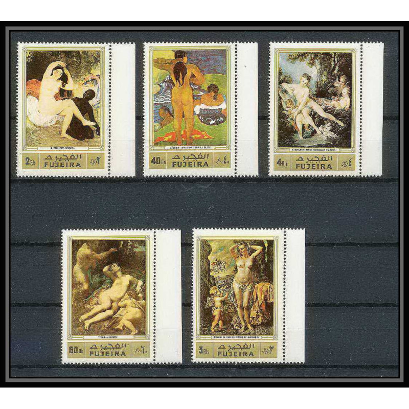 065b - Fujeira - MNH ** Mi N°1006 /1010 A Tableau tableaux gauguin french paintings nus nudes 