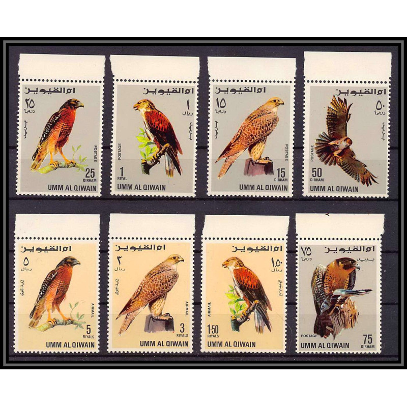 066 - Umm al Qiwain - MNH ** Mi N°225/232 A oiseaux (rapaces) Birds of prey 