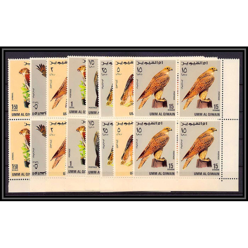 066b - Umm al Qiwain - MNH ** Mi N°225/232 A oiseaux (rapaces) Birds of prey BLOC 4
