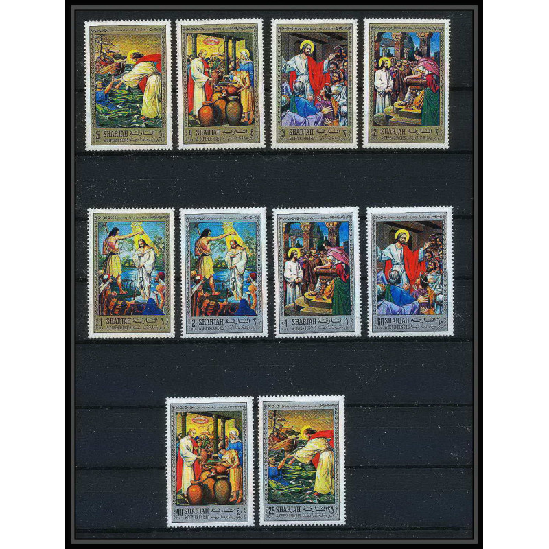067 - Sharjah - MNH ** Mi N°748/757 A religion life of jesus christ Tableau (Painting)