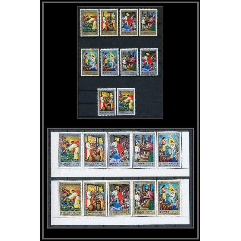 067b - Sharjah - MNH ** Mi N°748/757 A religion life of jesus christ Tableau (Painting)