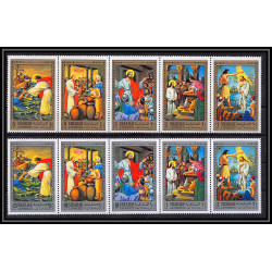 067b - Sharjah - MNH ** Mi N°748/757 A religion life of jesus christ Tableau (Painting)