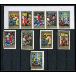 068b - Sharjah - MNH ** Mi N°748/757 B religion life of jesus christ Tableau (Painting)Non dentelé imperf