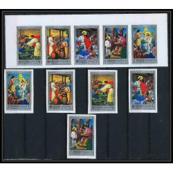 068b - Sharjah - MNH ** Mi N°748/757 B religion life of jesus christ Tableau (Painting)Non dentelé imperf