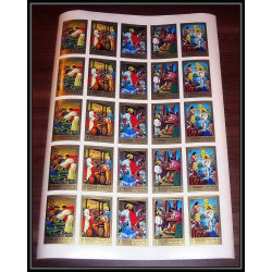 068c - Sharjah - MNH ** Mi N°748/757 B religion jesus christ Tableau (painting) Non dentelé imperf feuilles sheet
