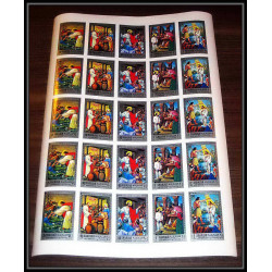 068c - Sharjah - MNH ** Mi N°748/757 B religion jesus christ Tableau (painting) Non dentelé imperf feuilles sheet