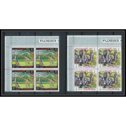 071b - Fujeira - MNH ** Mi N°302/310a animaux (wild animals) lion elephant giraffa tiger rhinoceros bloc 4