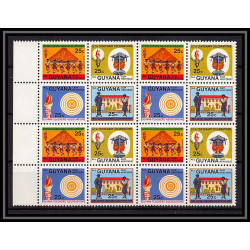 072b - guyane (guyana) MNH ** y&t N°1030/1033 (scott 825a) child enseignement (teachers) feuilles sheets
