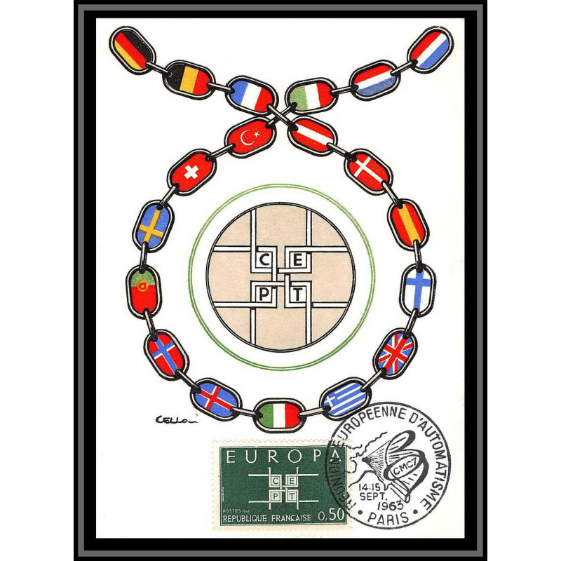 48321 N°1397 europa 1963 paris France Carte maximum card fdc édition parison 