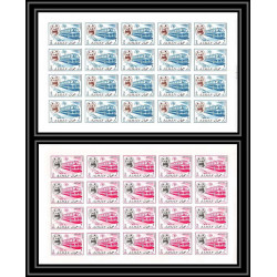 073e - Ajman - MNH ** N°128 + 137 B Non dentelé imperf bus coach feuilles sheets