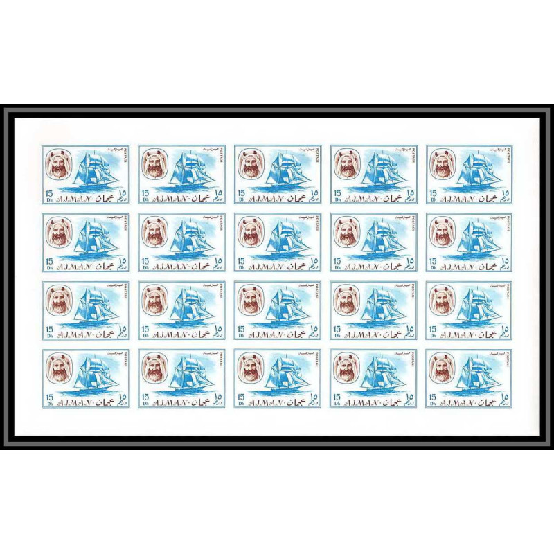073h - Ajman - MNH ** N°132 B Non dentelé imperf bateau (sailing SHIP) voillier feuilles sheets