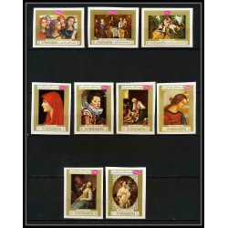 088aa - yemen kingdom - MNH ** Mi N°717/725 B Tableau (Painting)s) Non dentelé imperf rubens murillo