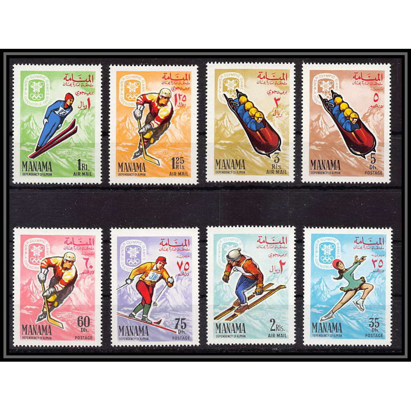 089 - Manama - MNH ** Mi N°47/54 A jeux olympiques olympic games grenoble 1968