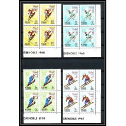 089b - Manama - MNH ** Mi N°47/54 A jeux olympiques olympic games grenoble 1968 bloc 4
