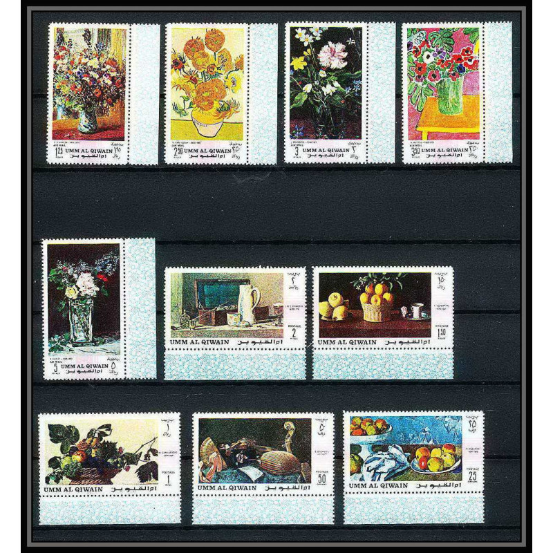090 - Umm al Qiwain MNH ** Mi N°275/284 A peinture (painting) still lifes nature morte van gogh renoir manet matisse