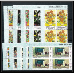 090b - Umm al Qiwain MNH ** Mi N°275/284 A peinture (painting) still lifes nature morte van gogh renoir manet bloc 4
