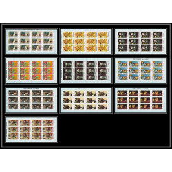 090c Umm al Qiwain MNH ** Mi N°275/284 A peinture (painting) still lifes nature morte van gogh manet feuilles sheets