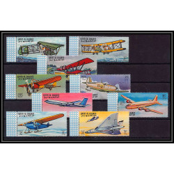 091 - Umm al Qiwain - MNH ** Mi N°296/304 A the history of aviation avion airplane  blériot vulcan