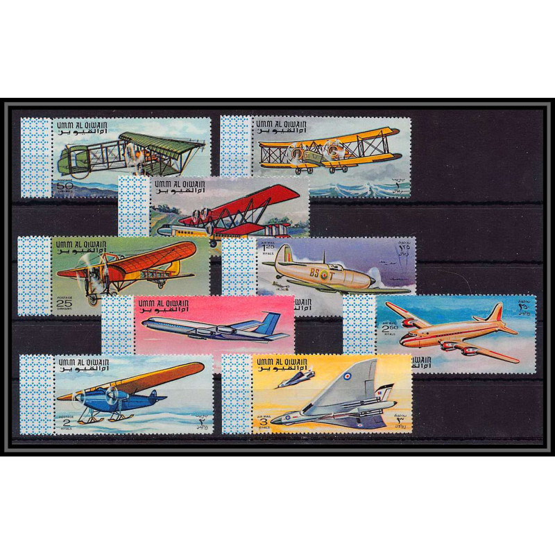091 - Umm al Qiwain - MNH ** Mi N°296/304 A the history of aviation avion airplane  blériot vulcan