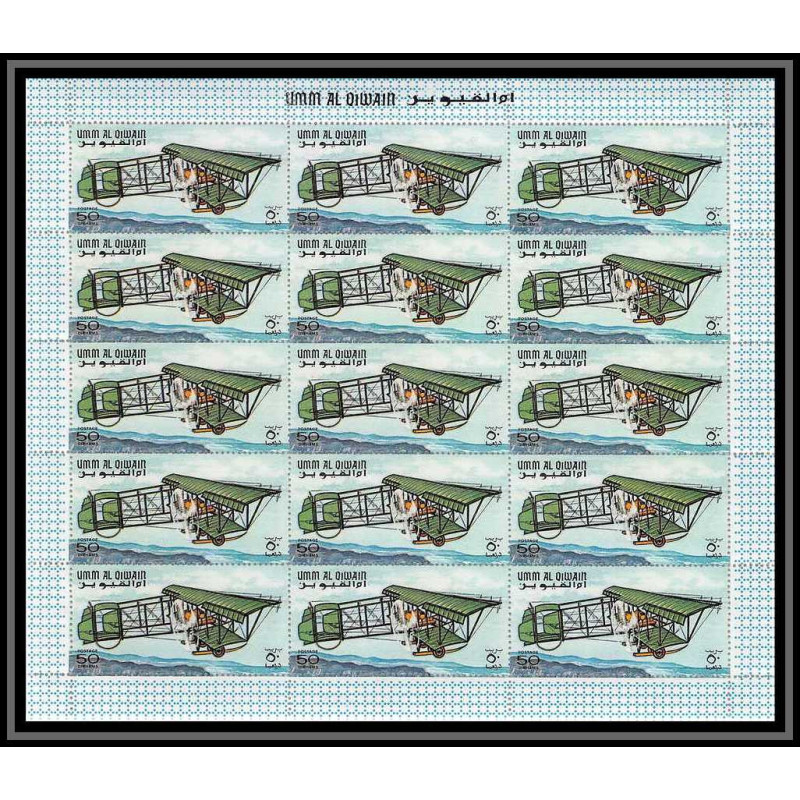 091a - Umm al Qiwain - MNH ** N°297 A the history of aviation avion (plane) feuilles sheets farnham