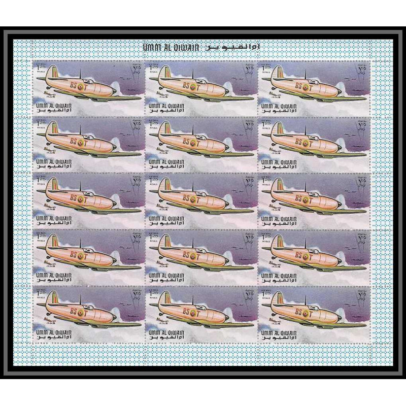 091a - Umm al Qiwain - MNH ** N°301 A the history of aviation avion (plane) feuilles sheets spitfire