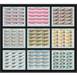 091b - Umm al Qiwain - MNH ** N°296/304 A the history of aviation avion (plane) feuilles sheets blériot dc4 boeing