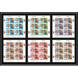 092a - AJMAN - Michel N°362/367b german Football soccer Non dentelé imperf ** MNH feuille complete (full sheet)