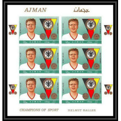 092a - AJMAN - Michel N°362/367b german Football soccer Non dentelé imperf ** MNH feuille complete (full sheet)