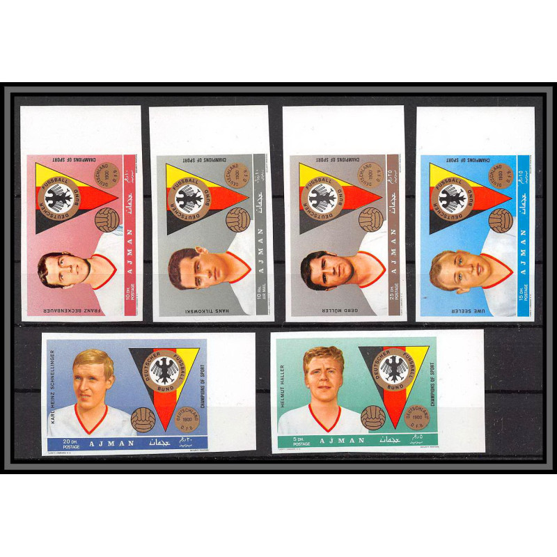 092b - AJMAN - Michel N°362/367 B german Football soccer Non dentelé imperf MNH **
