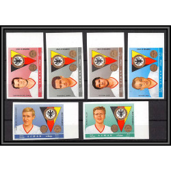 092b - AJMAN - Michel N°362/367 B german Football soccer Non dentelé imperf MNH ** 