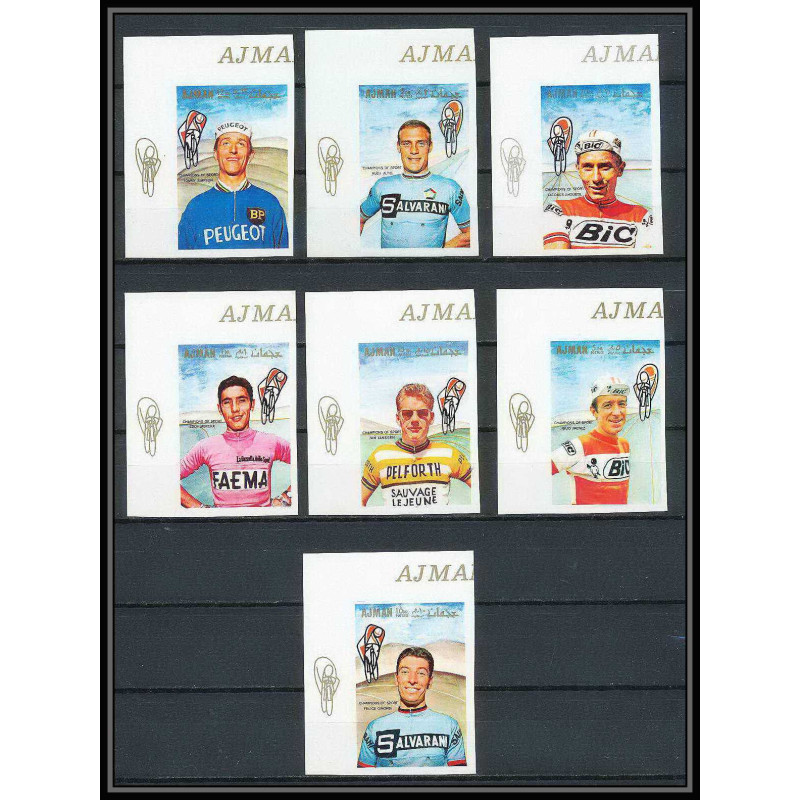 093 - Ajman - MNH ** Mi N°354/360 B Cyclisme - velo ( Cycling ) Non dentelé imperf