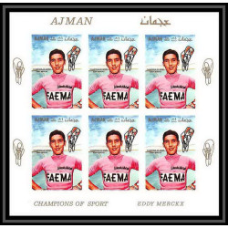 093A - Ajman - MNH ** Mi 354/360 B Cyclisme - velo (Cycling) Non dentelé imperf feuilles sheets