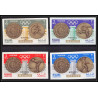 095 - Ajman - MNH ** Mi N°341/344 B jeux olympiques (summer olympic games gold) Mexico 68 Non dentelé imperf