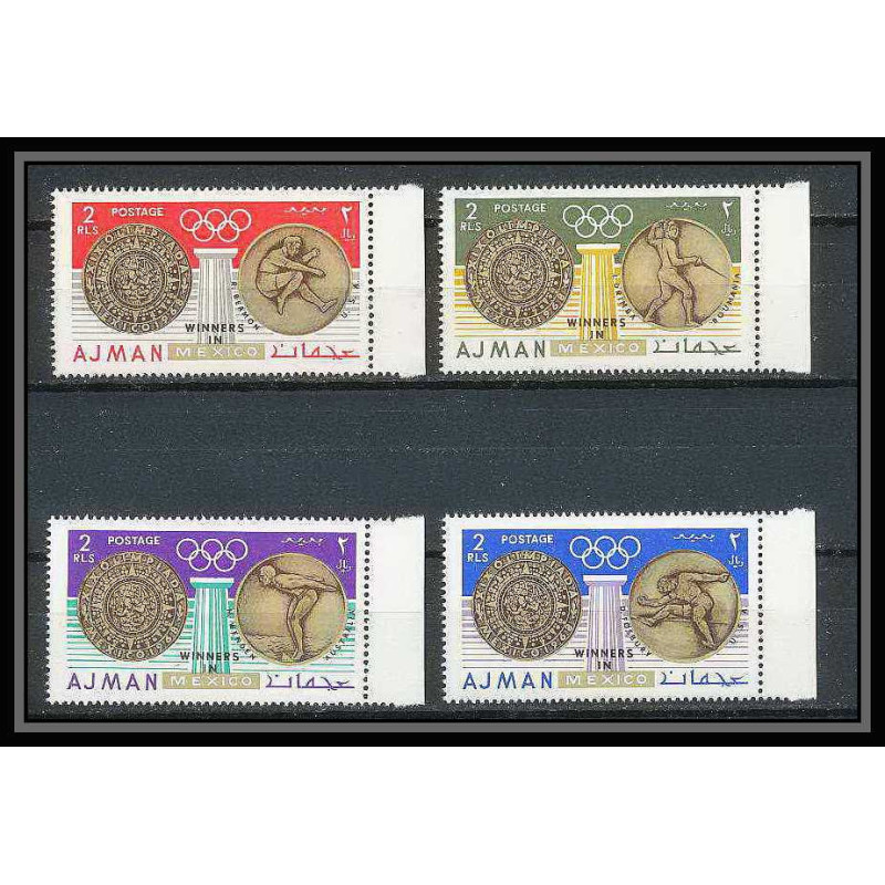 096A - Ajman - MNH ** Mi N°341/344 A jeux olympiques (summer olympic games gold medalists) MEXIICO 1968 