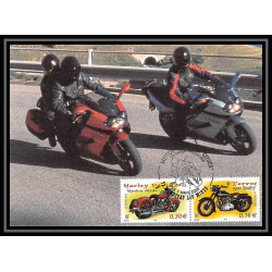 5335/ Carte maximum card France N°3508/3517 motos moto complet édition sans nom fdc 2003 montceau les mines