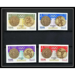 097d - Manama - MNH ** Mi N°121/124 B jeux olympiques olympic games gold medalists Mexico 68 Non dentelé imperf
