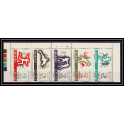 098a - Sharjah - MNH ** Mi N°193/197 A pan arab games cairo 1965 boxe boxiing jump pole vaulting