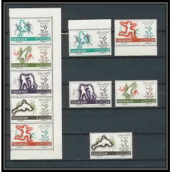 098c - Sharjah - MNH ** Mi N°193/197 A pan arab games cairo 1965 boxe boxiing jump pole vaulting