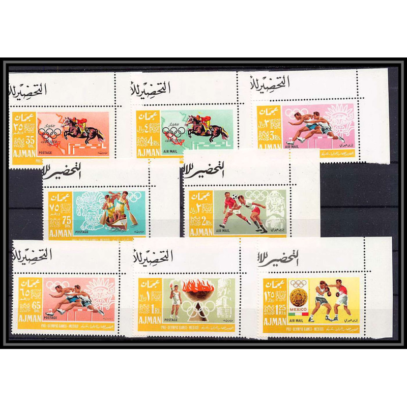 099b - Ajman MNH ** N°189/196 A jeux olympiques (summer olympic games) Mexico 68 show jumping canoe Football soccer
