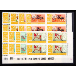 099c - Ajman MNH ** N°189/196 A jeux olympiques (summer olympic games) Mexico 68 jumping bloc 4 Football soccer