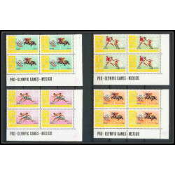 099c - Ajman MNH ** N°189/196 A jeux olympiques (summer olympic games) Mexico 68 jumping bloc 4 Football soccer
